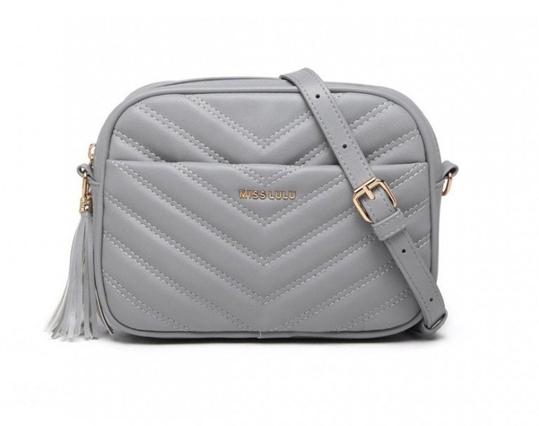 Leather Miss Lulu Lightweight Quilted Leather Cross Body Bag in