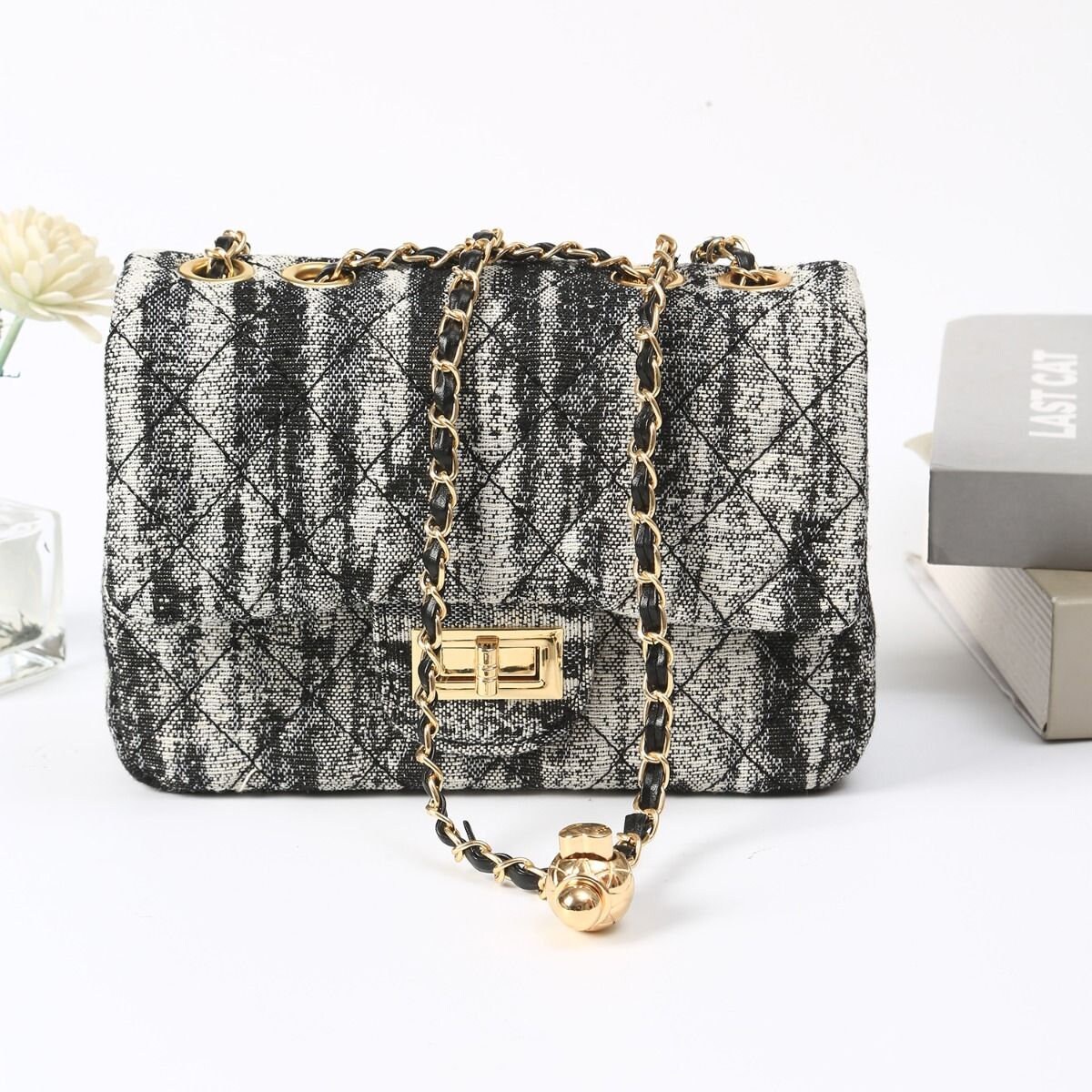 Chanel Taupe Tweed Large Timeless Tote
