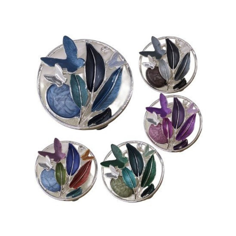 Magnetic Brooch in the gorgeous 'Butterflies on Leaves' design 5 Colours to choose from So Feminine, For Weddings, or for any occasion.. image 1