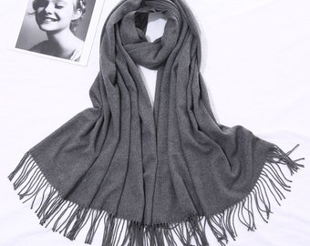 Grey Pashmina - Etsy UK