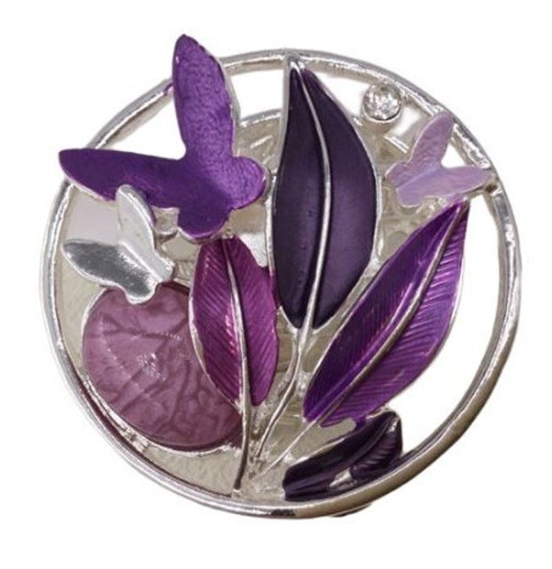 Magnetic Brooch in the gorgeous 'Butterflies on Leaves' design 5 Colours to choose from So Feminine, For Weddings, or for any occasion.. Purples