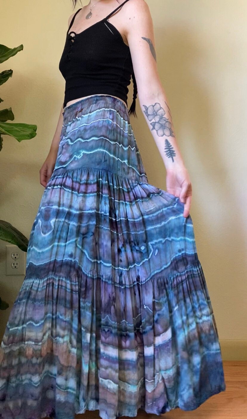 Geode Ice Dyed Maxi Skirt & Tank Top Matching Set for Festivals ...