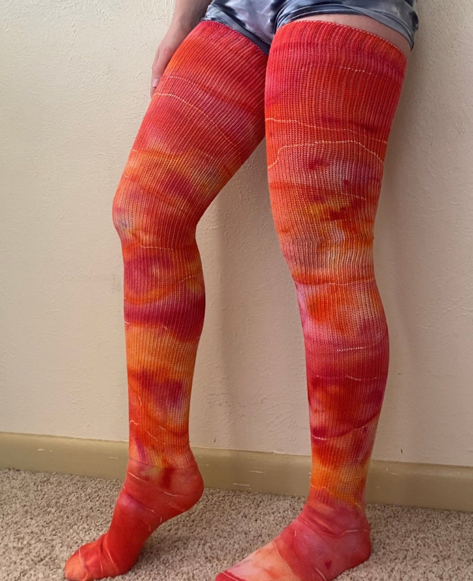 Tie Dye Thigh High Socks Etsy