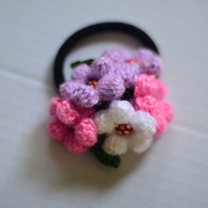 Crocheted Flower Hair Tie /ponytail Holder/ Hair Accessories / - Etsy