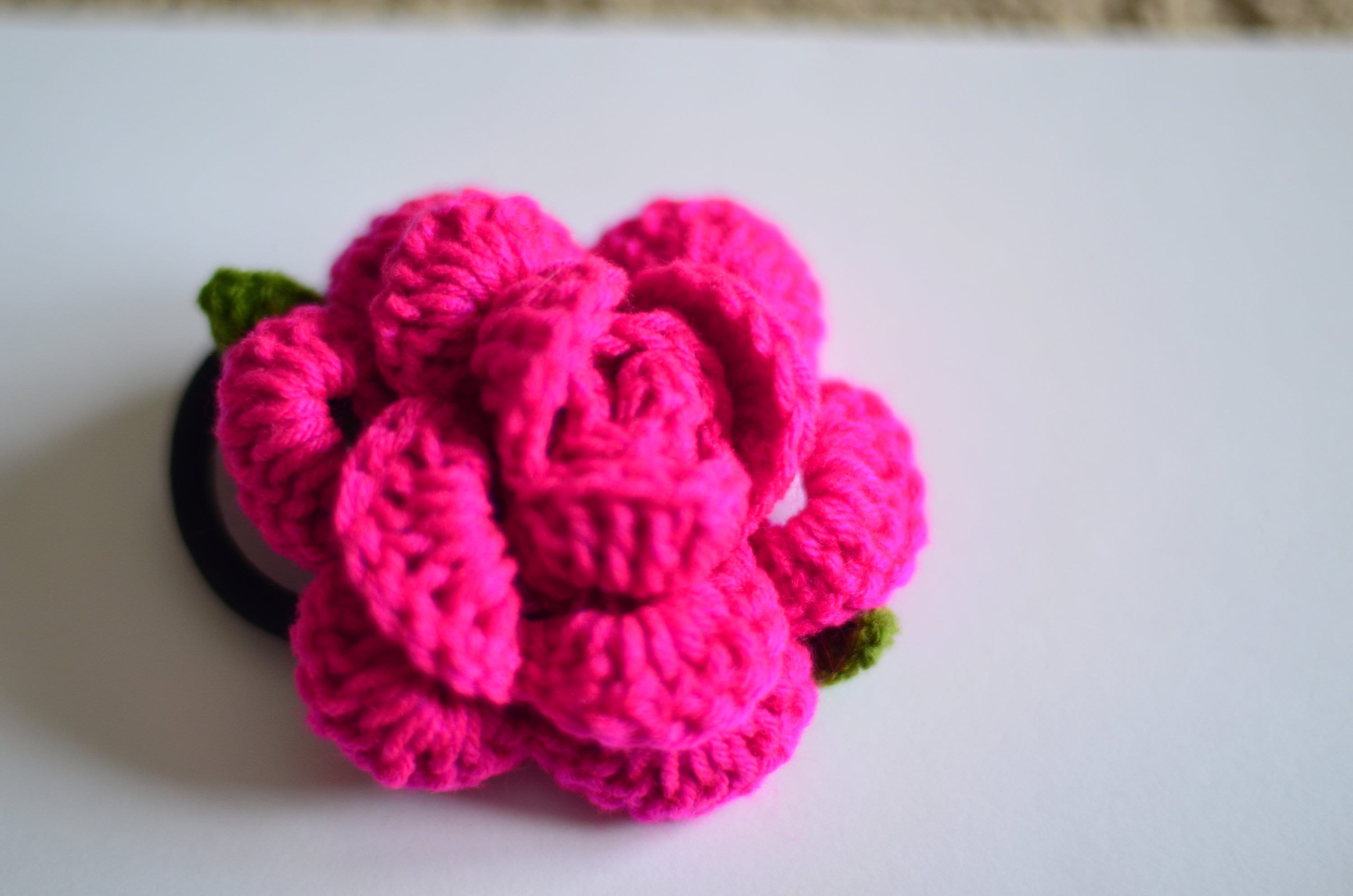 Crocheted Rose Hair Tie / Ponytail Holder / Womens Accessories - Etsy