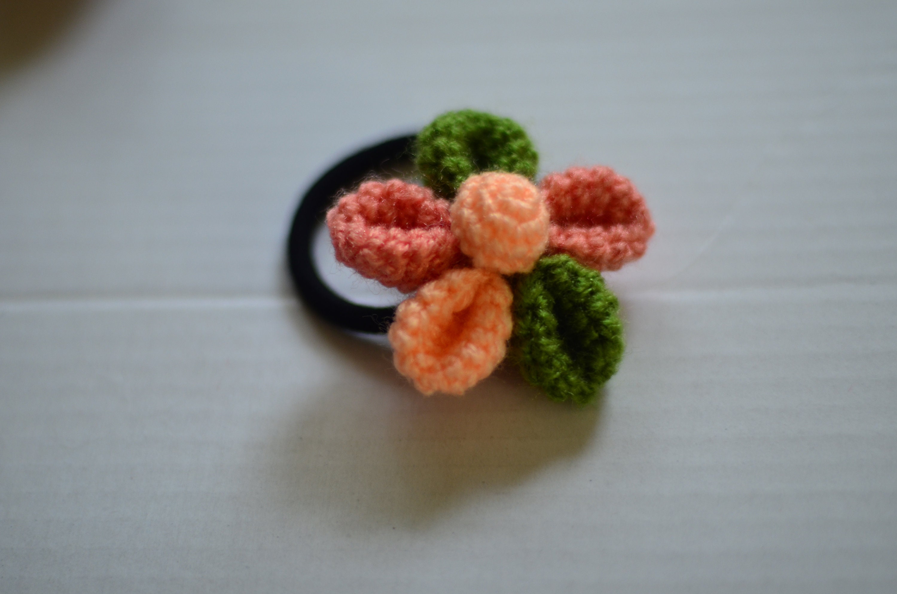 Crocheted Flower Hair Tie /ponytail Holder/ Hair Accessories / - Etsy