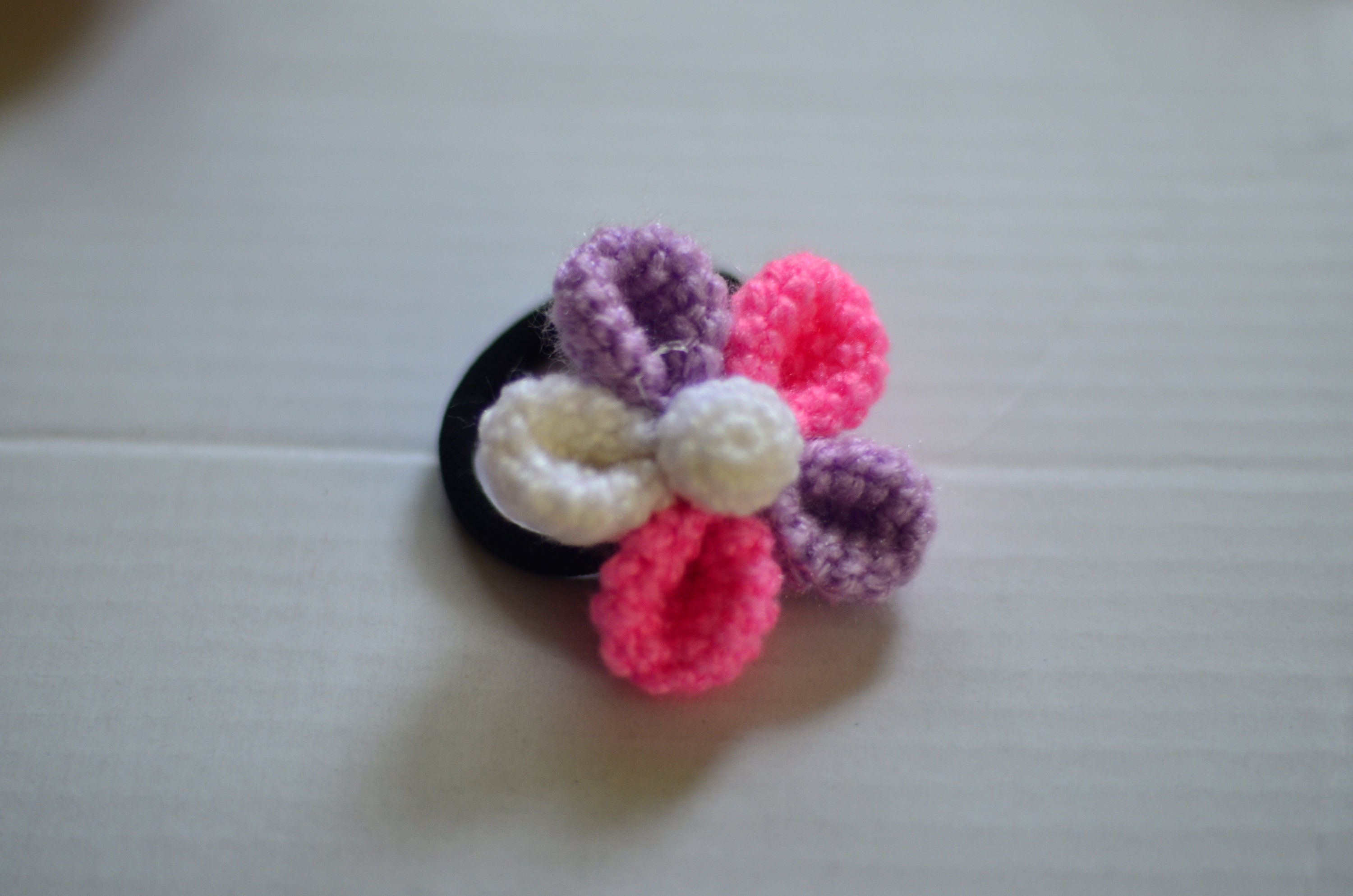 Crocheted Flower Hair Tie /ponytail Holder/ Hair Accessories / - Etsy