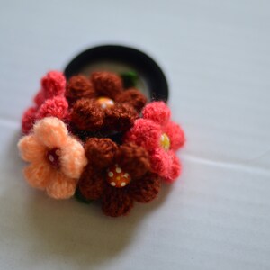 Crocheted Flower Hair Tie /ponytail Holder/ Hair Accessories / - Etsy