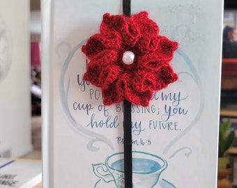 Crochet Flower Stretchable Bookmark- Great gift idea for book lover/ Unique gift for any occasion