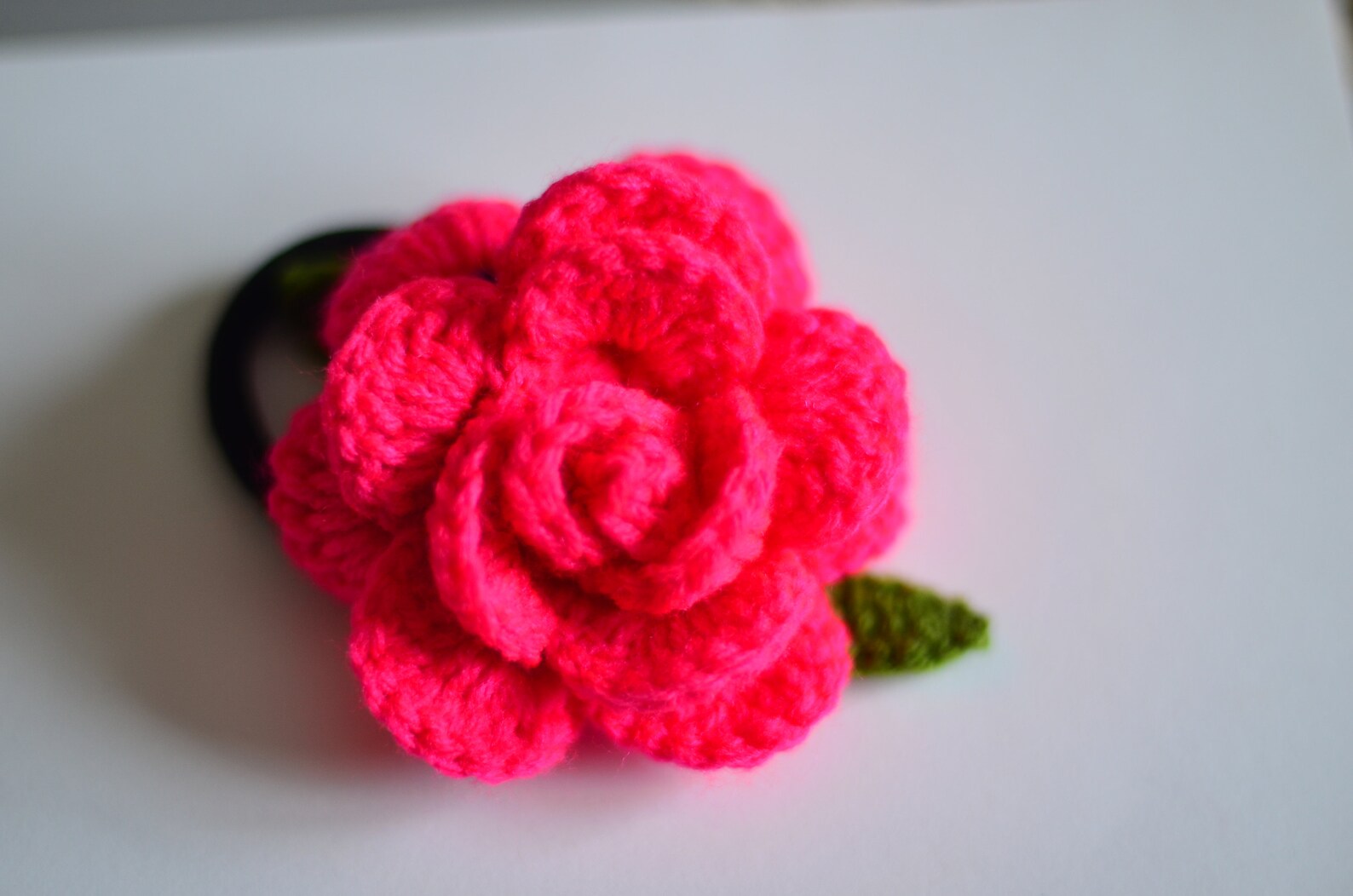 Crocheted Rose Hair Tie / Ponytail Holder / Womens Accessories - Etsy