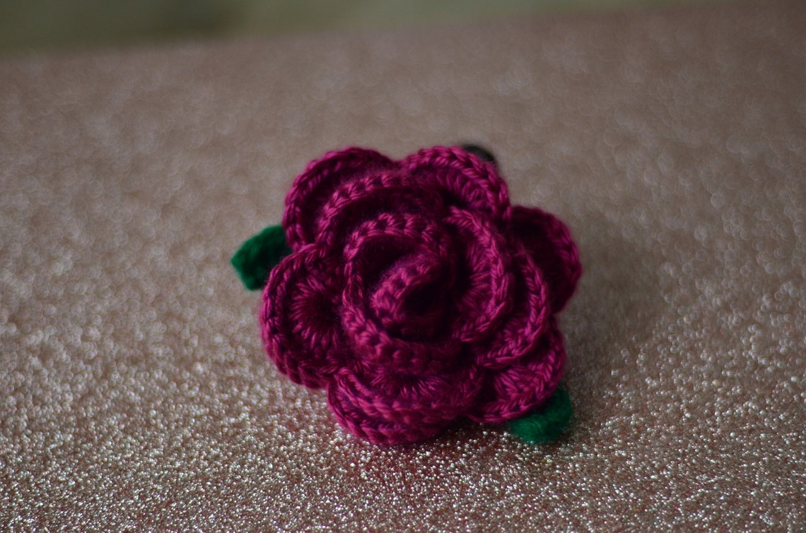 Crocheted Rose Hair Tie / Ponytail Holder / Womens Accessories | Etsy
