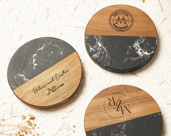 Aangepaste gegraveerde marmeren houten achtbaan-Housewarming cadeau-huwelijkscadeau-gepersonaliseerde Valentijnsdag paar cadeau-aangepaste gegraveerde achtbaanset