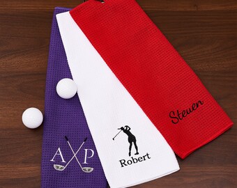 Golf-Handtuch, personalisiertes Golf-Handtuch Geschenk, besticktes Golf-Handtuch, Valentinstag Golf-Geschenk, Golf-Reparatur-Werkzeug, Ehemann Geschenk, Herren-Golf-Geschenk