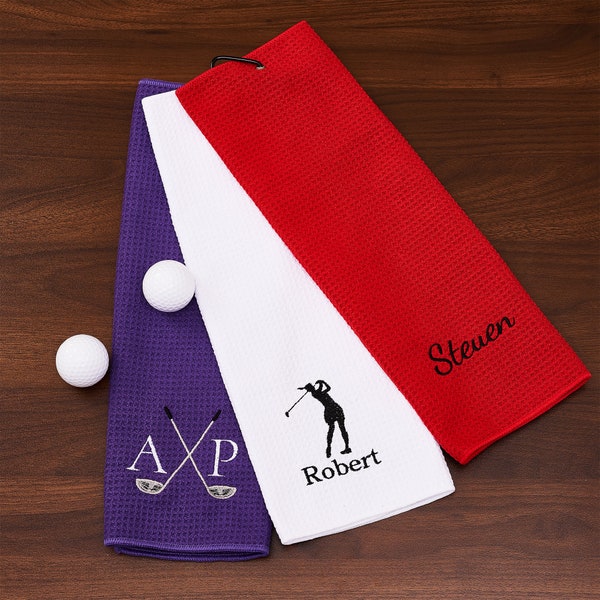 Asciugamano da golf, regalo asciugamano da golf personalizzato, asciugamano da golf ricamato, regalo di golf di San Valentino, strumenti di riparazione del golf, regalo del marito, regalo di golf da uomo