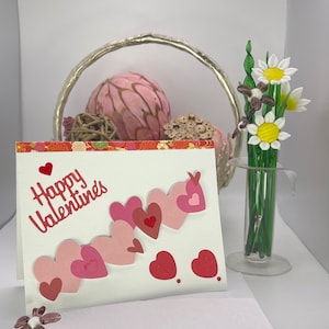 Set of 2-Valentine&#39;s-3D-pink-red rose hearts-Swarovski crystals-love you-thinking of you-just for you-Anniversary-engagement-bridal shower