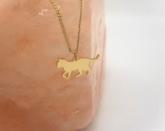 Gold Necklace - Cat pendant necklace - Cat Charm - Gifts for Her - Cat Necklace -Small Necklace- Cat Lover - Christmas gift - Gift for mom