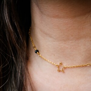 Gold Plated Star Choker Necklace -Choker Necklace - Dainty Jewelry - Gifts for Her- Star Necklace - Gift for Mom - Christmas gift - holiday