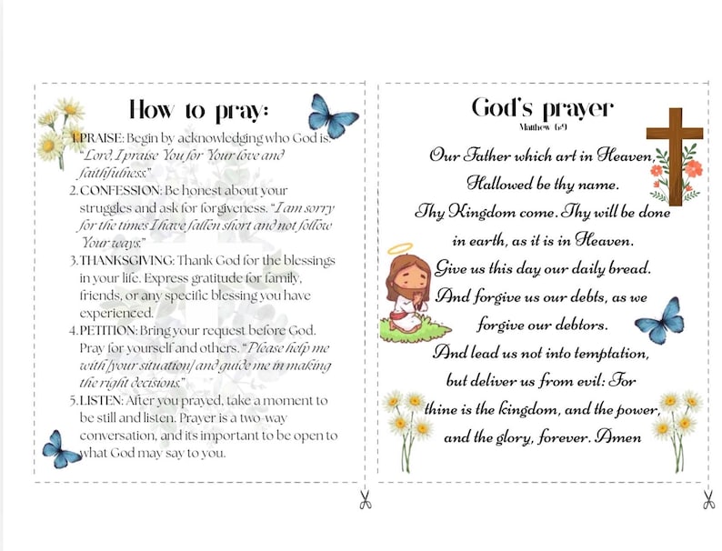 Sample Prayer Guide Printable Bible Study Tip-ins: Prayer, Covenants, Commandments (PDF ...