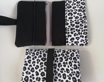 Tabaktasche schwarz Leopard Tabakbeutel