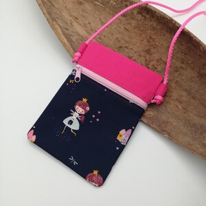 Brustbeutel Prinzessin blau pink mit Namen für Mädchen