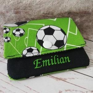 Kinder Geldbörse Fußball grün mit Namen personalisiert