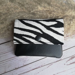 Geldbeutel Zebra Portemonnaie Frau Mini Geldbörse schwarz weiß