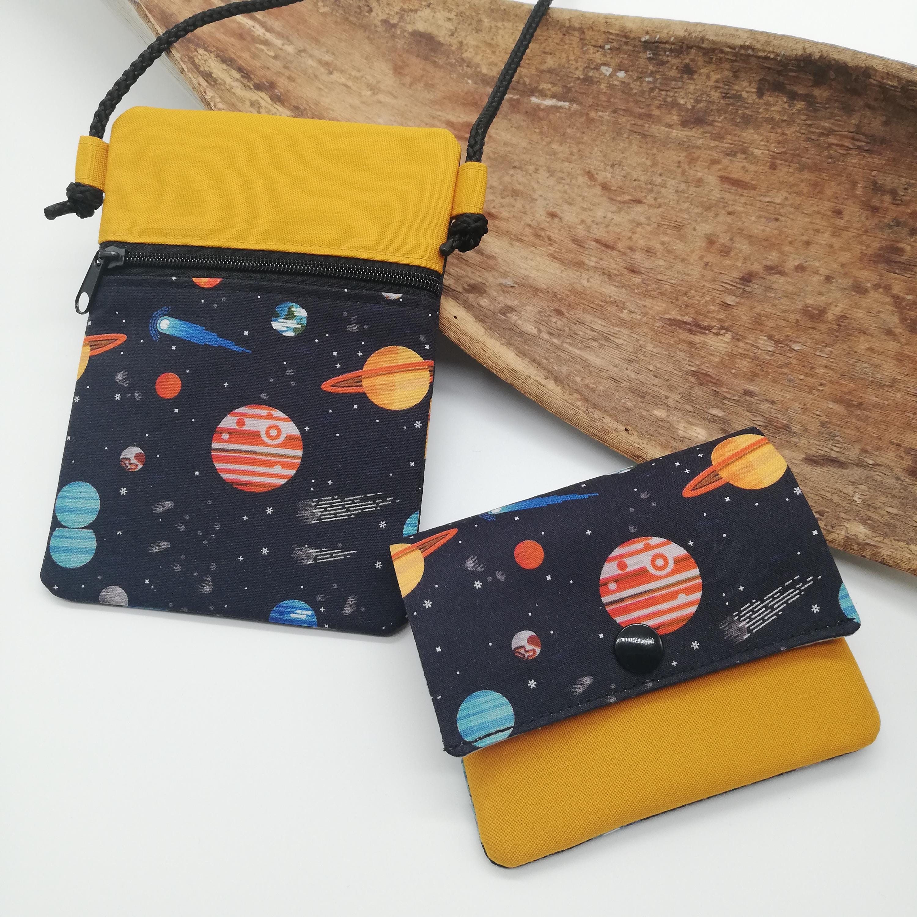 Kinder Brustbeutel Weltraum Design - Dreifach Gefaltete Geldbörse Mit Schlüsselanhänger