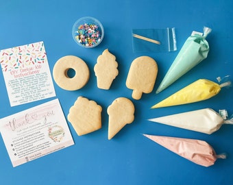 Summer theme DIY Cookie kit/ Cookie decorating kit/ 15 cookies/ Birthday Gift/