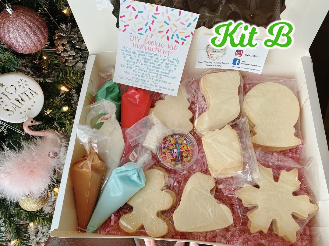 Christmas DIY Cookie Kit/ Cookie Decorating Kit/ 21 Cookies/ Birthday Christmas Cookie Kit