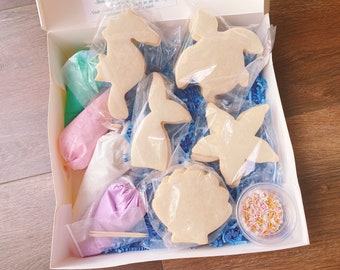 Kit de biscuits à faire soi-même sur le thème de l'océan/ Kit de décoration de biscuits/ 15 biscuits/ Cadeau d'anniversaire/