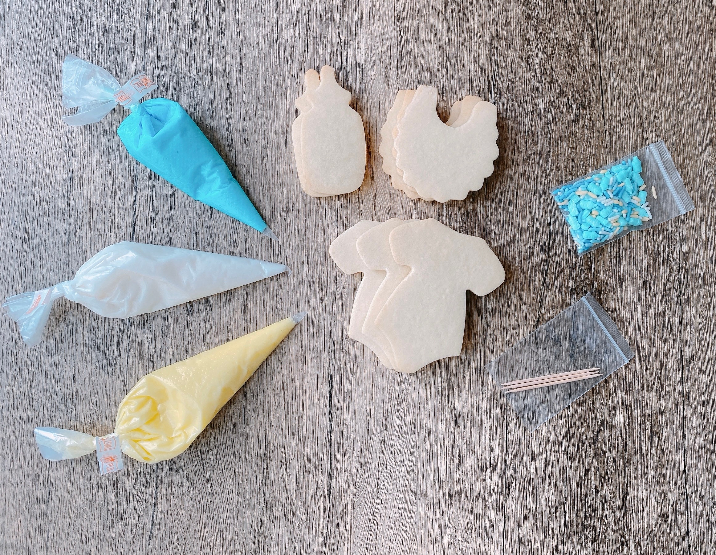 Kit de biscuits DIY thème bébé/ Kit de décoration de biscuits/ 9 biscuits/Baby Shower