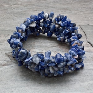 Sodalite 5 Strand Chip Bracelet