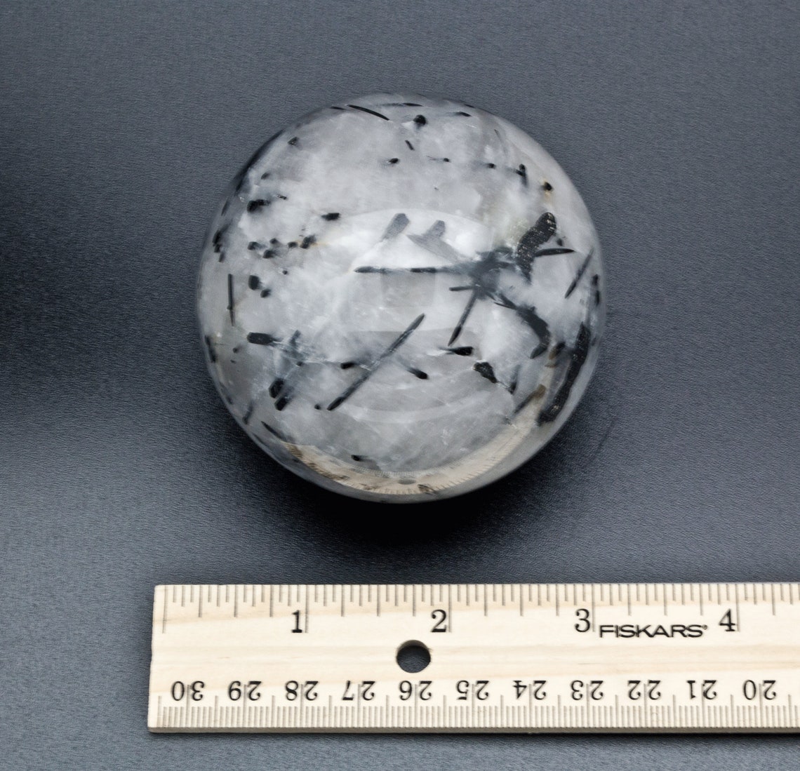 Tourmalated Quartz Large 95mm Sphere With Stand Etsy