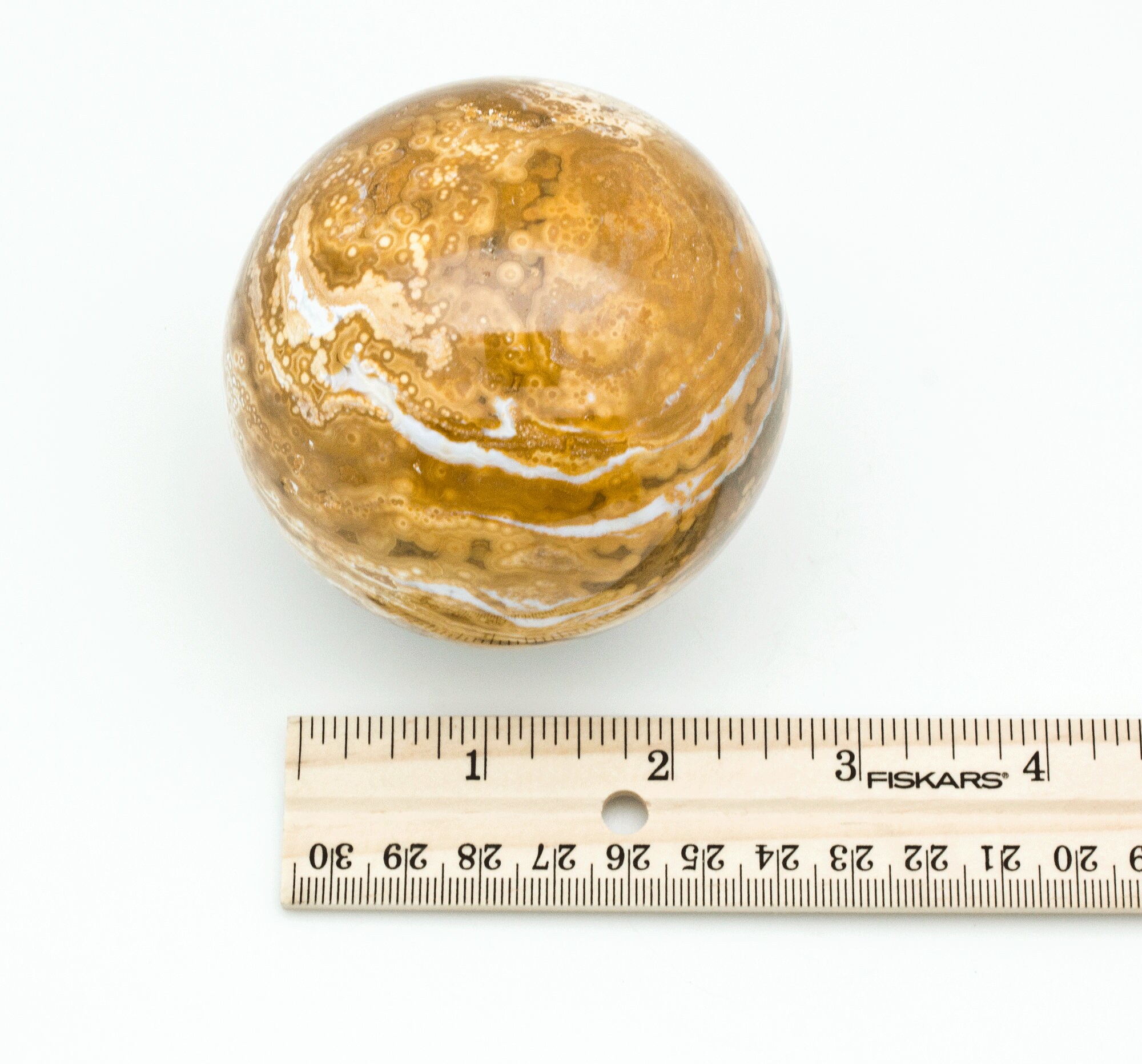 オーシャンジャスパー スフィア 76 mm スタンド付き (マダガスカル