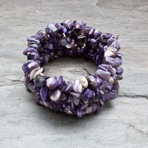 Charoite 5 Strand Chip Bracelet