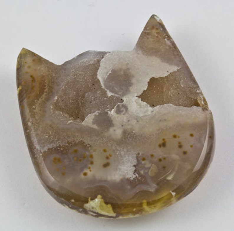 Agate Geode Kitty Cat Carving - Etsy
