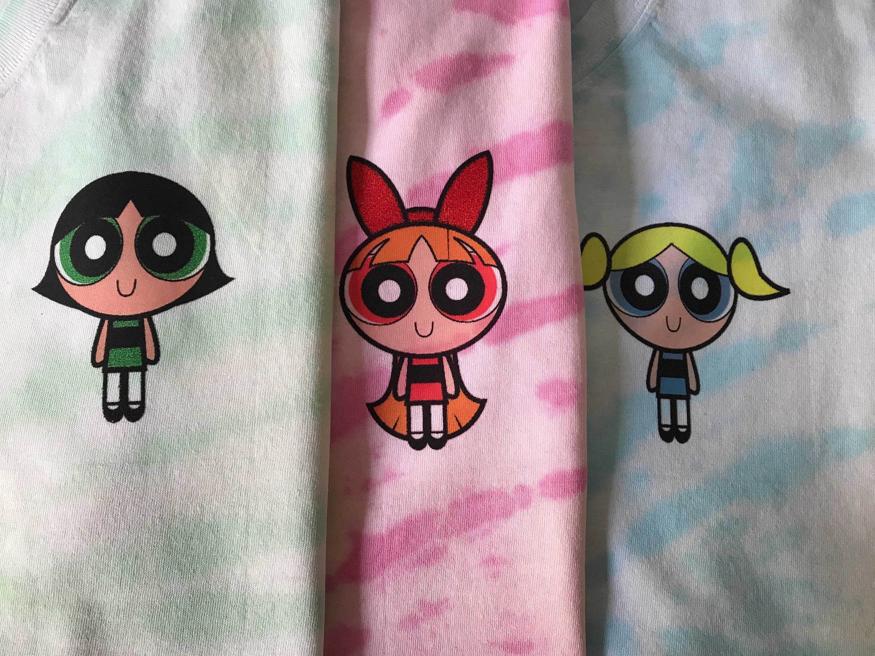 POWERPUFF GIRLS standing Tie-dye T-shirt Unisex and Children | Etsy