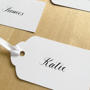 Personalised white gift tags, handwritten calligraphy tag, birthday gift label, customised name, anniversary gift tag, wedding favour labels