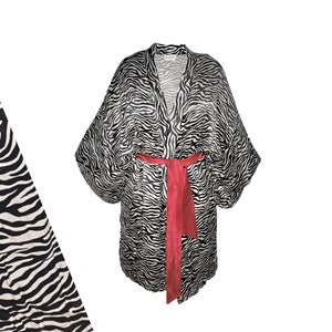 Zebra Kimono with Red Belt