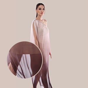 Robe hellénistique transparente en mousseline de soie - Robe de déesse éthérée - Taille unique fluide pour mariages et festivals
