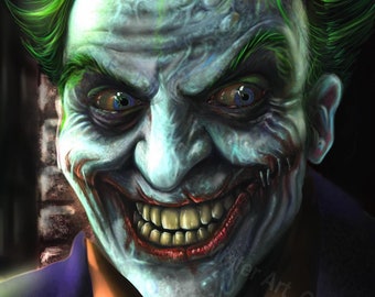 The JOKER.  Digital painting. Digital download.