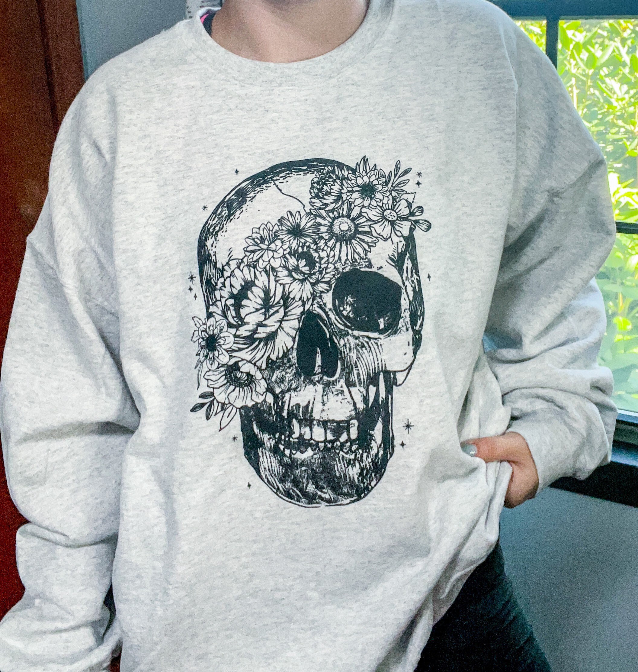 Skull Crewneck - Etsy