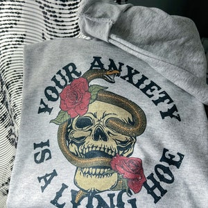 Anxiety Skull Snake Sweatshirt: Mental Health Awareness Graphic