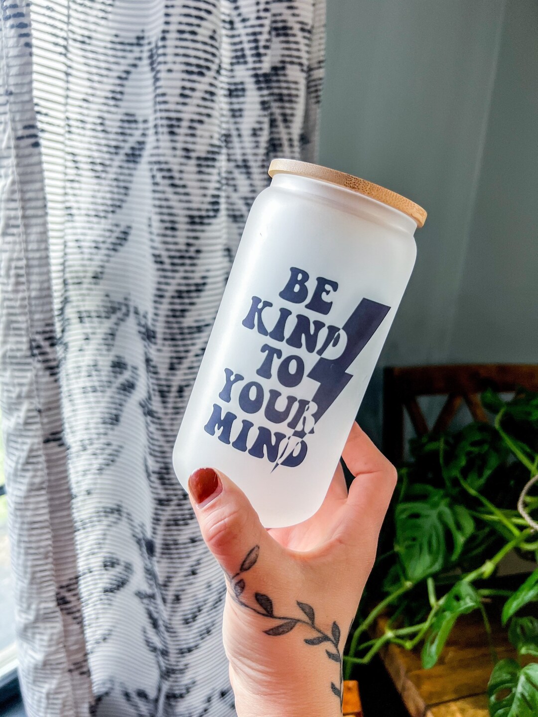 Be Kind To Your Mind Glass Can-Funny Glass Can-Anxiety Etsy 日本 mind form always:レインコート