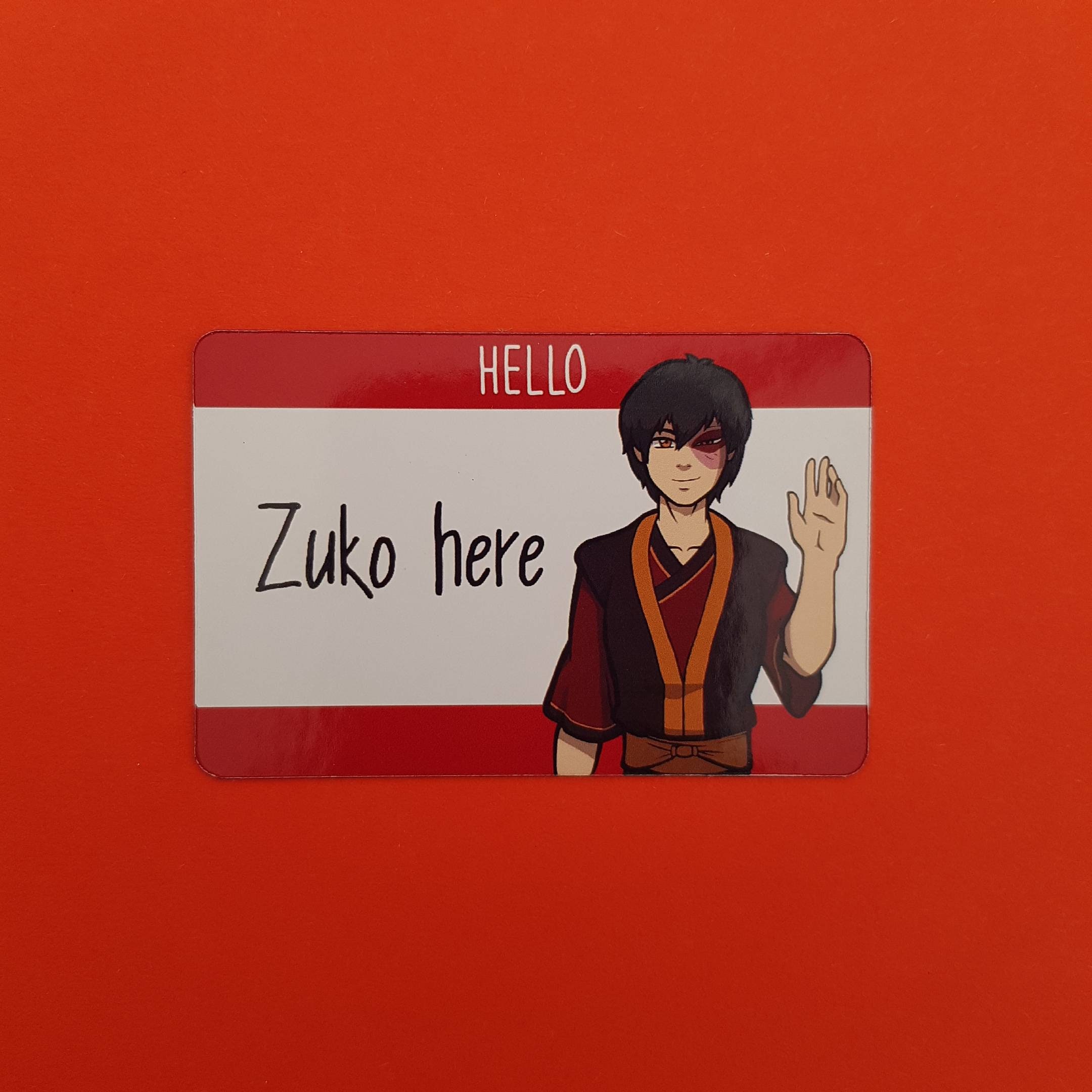 Avatar 'Hello Zuko Here' Name Badge Style Sticker ATLA Inspir…