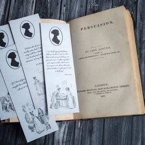 Printable Jane Austen bookmark set. Instant download.