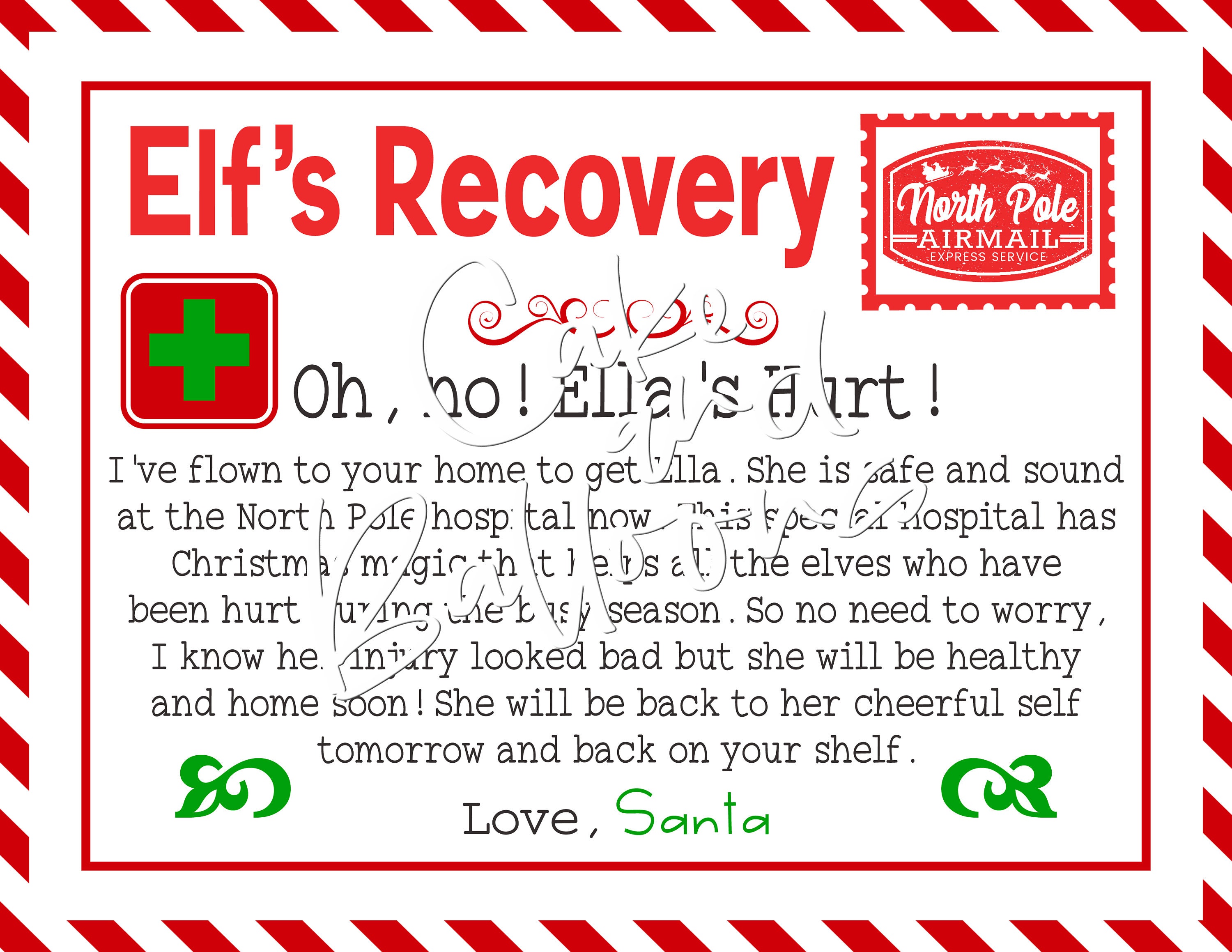 Elf Recovery Letter Elf Recovery Letter From Santa Letter Etsy