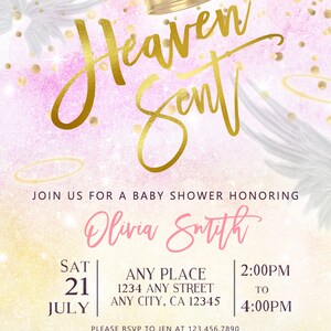 Heaven Sent Baby Shower Invitation Baby Shower Invitation - Etsy Canada