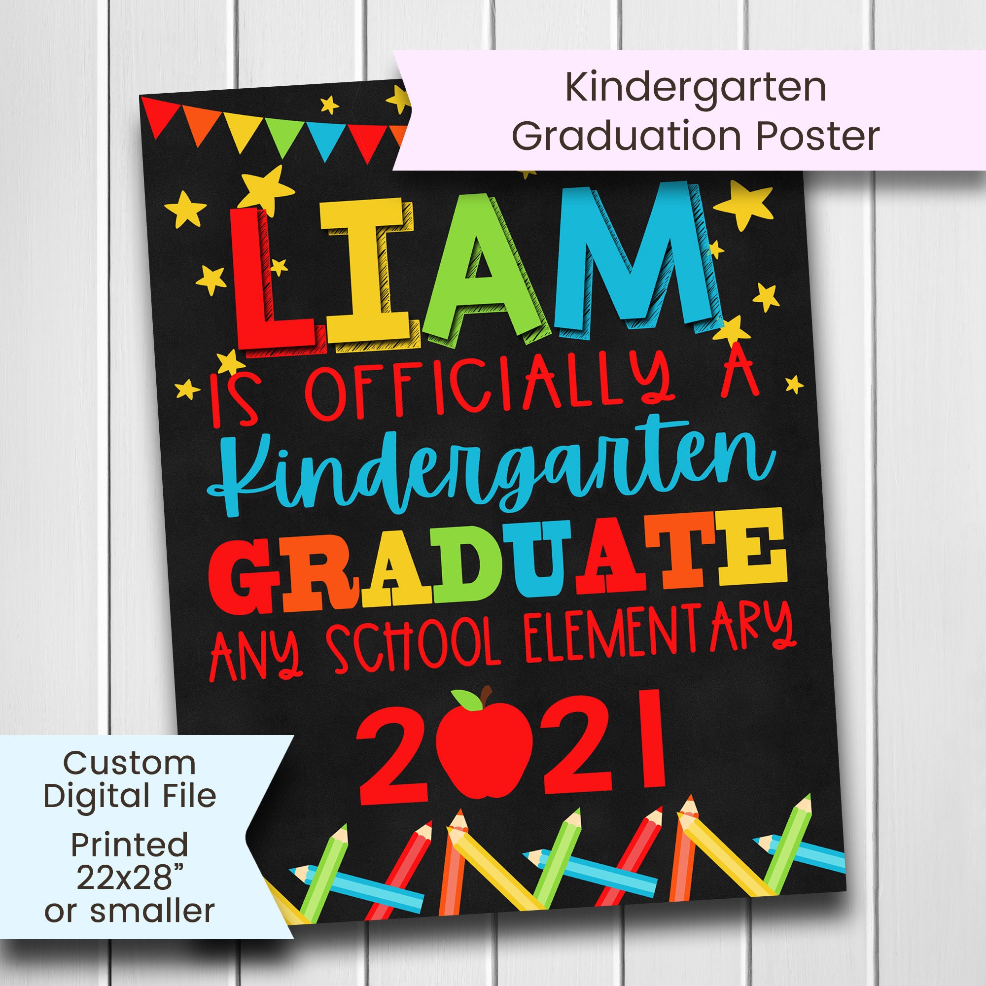 kindergarten graduate poster preschoool grad poster etsy