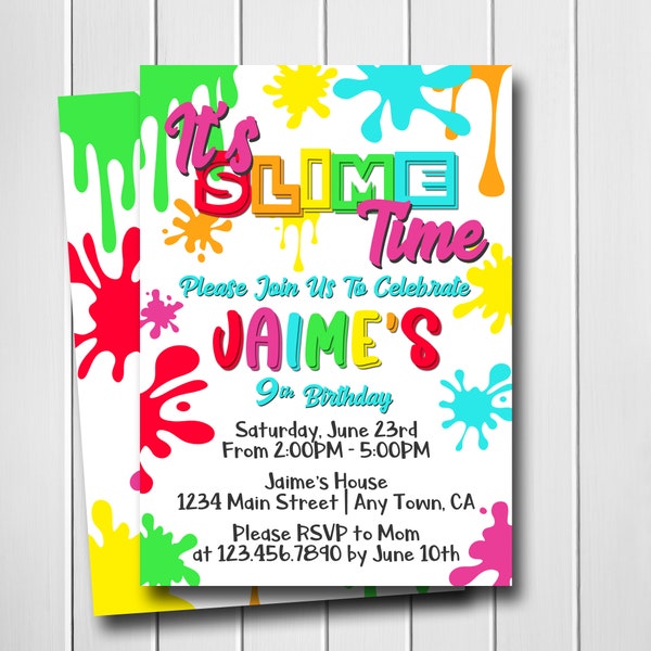 Slime Invitation, Slime Birthday Invitation, Slime Party Invitation, Slime Time Invitation, Slime Party, Boy, Girl, Digital, Printable